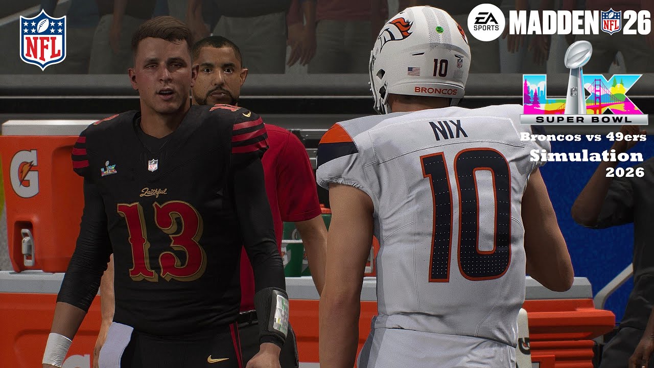 Madden 26 Super Bowl 60 Denver Broncos vs San Francisco 49ers Simulation 2026 PS5 4K Game Play