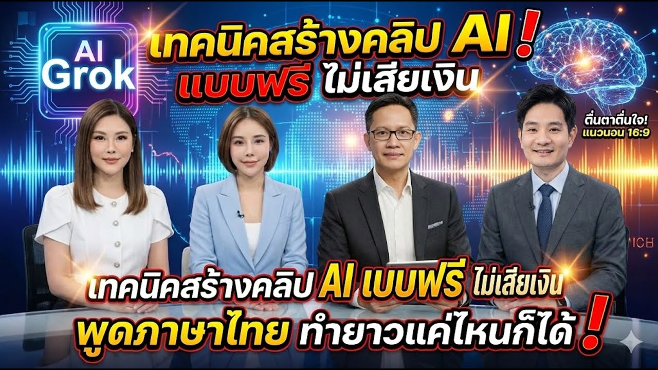 เทคนิคสร้างคลิป AI แบบฟรี ไม่เสียเงิน พูดภาษาไทย ทำยาวแค่ไหนก็ได้