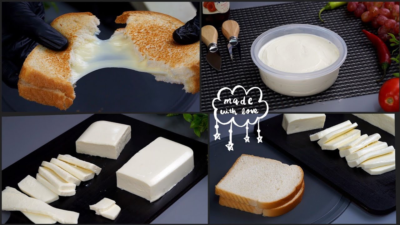 وصفتين جبن 🧀 شيدر و جبن كريمي بمكونات منزلية وبدون منفحة ❤ صنع بحب