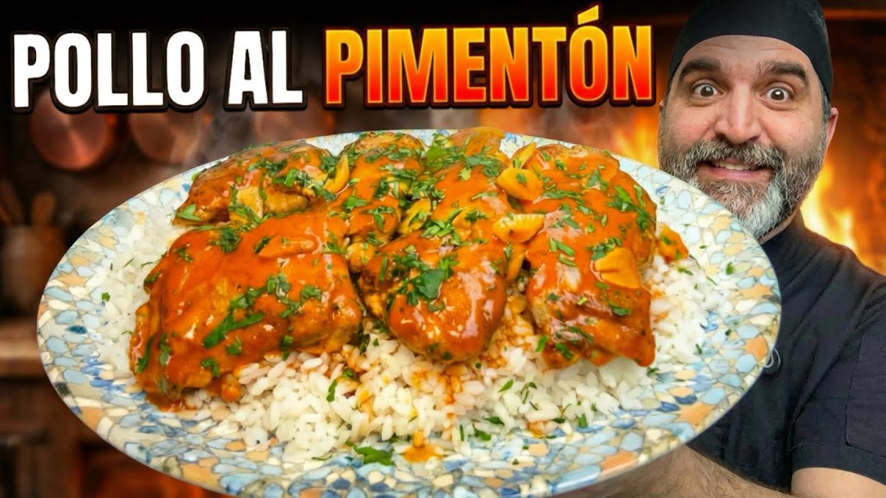Pollo en salsa al pimentón con arroz, esta receta es facilísima y al alcance de todos.