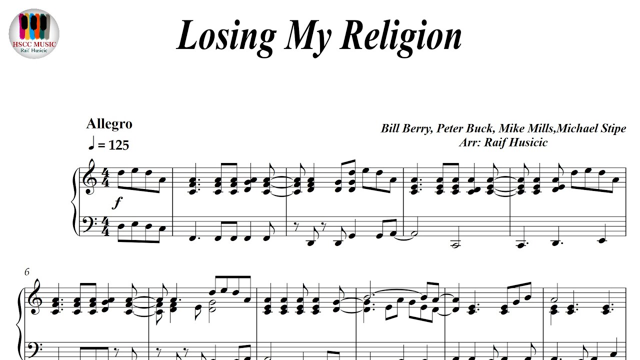 Losing My Religion - R.E.M. Piano Sheet Music, Piano Tutorial