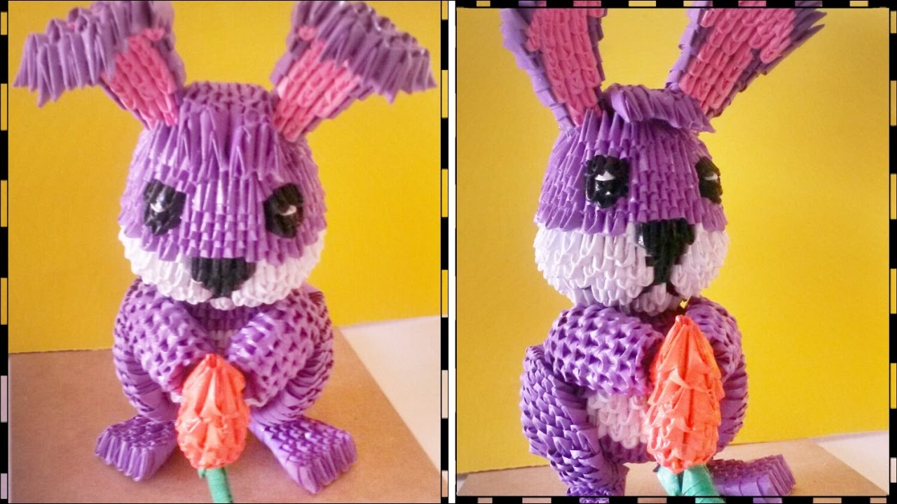 conejo de origami 3d // tutorial de origami 3d // 3d origami rabbit