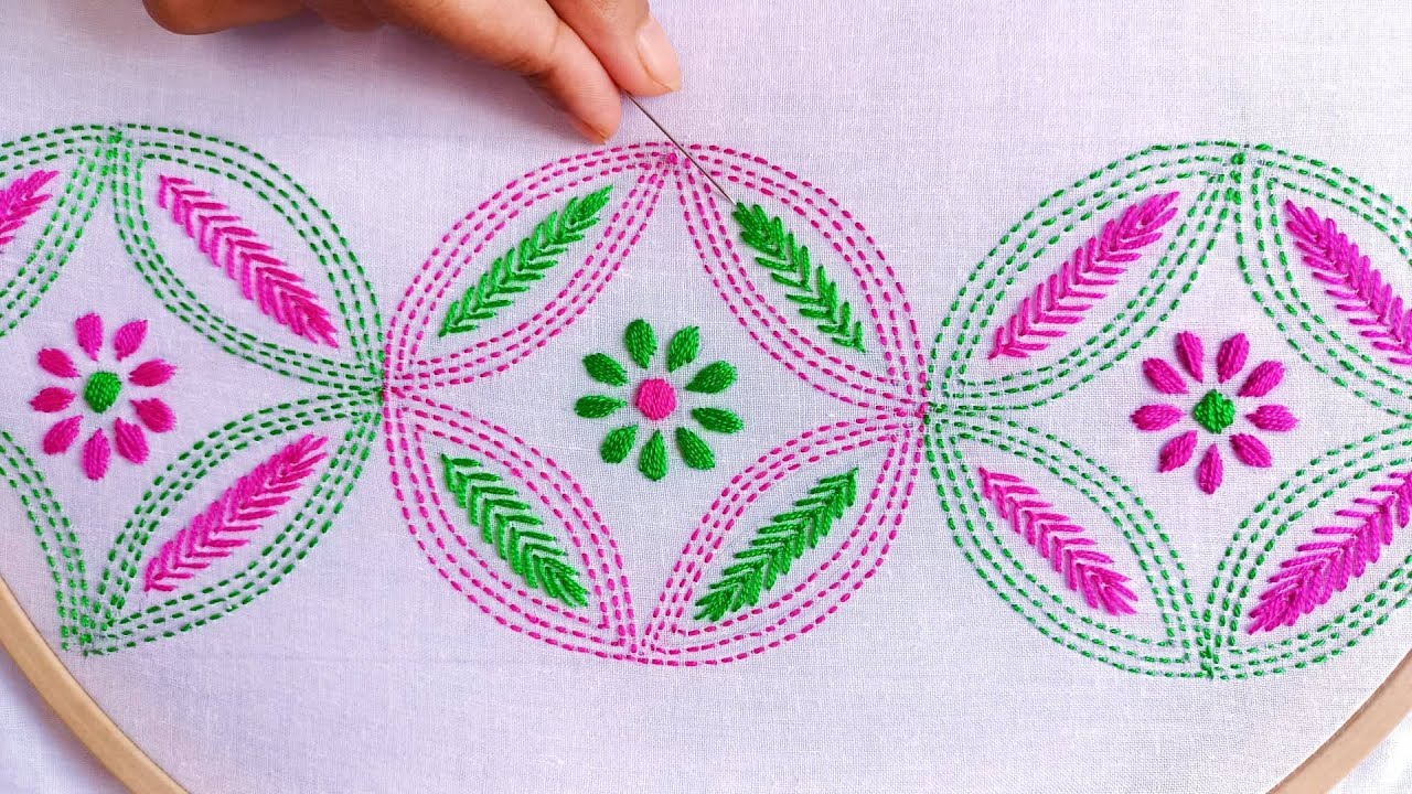 নকশী কাঁথা সেলাই ! Nokshi Katha,Hand Embroidery Traditional Bangladeshi Nokshi Katha Stitch Tutorial