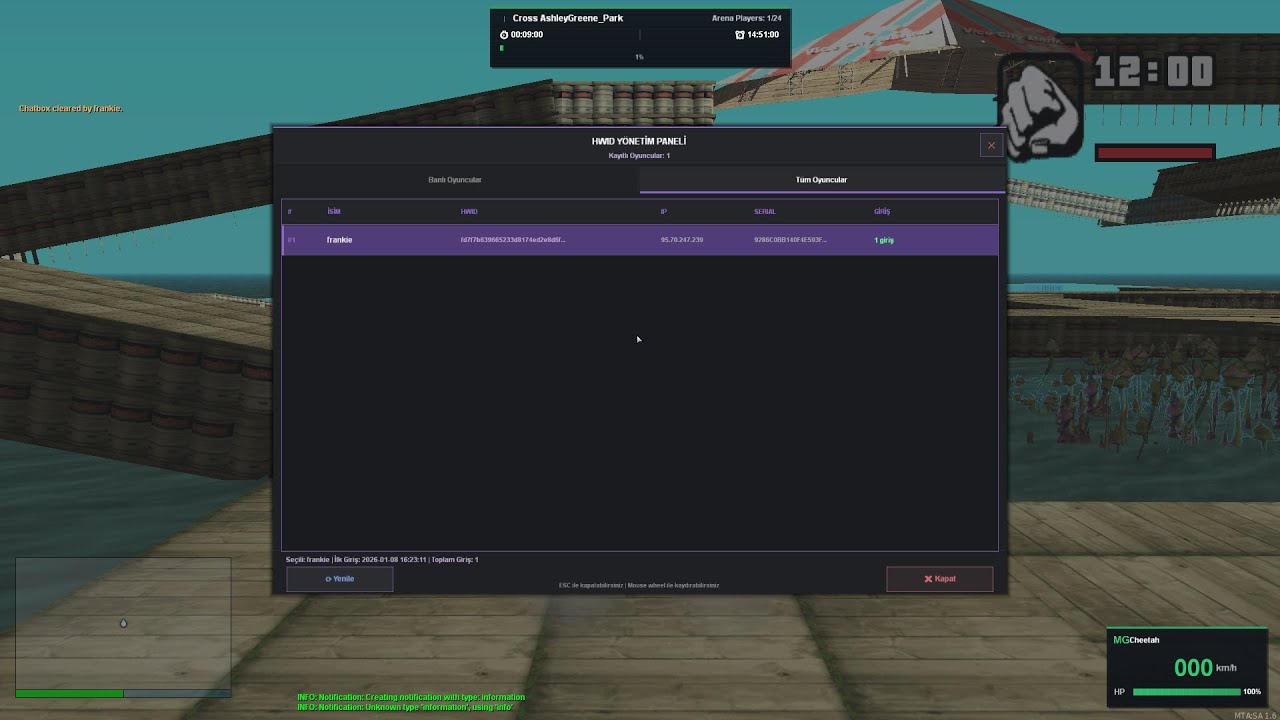 MTA:SA Anti Crash Cheat - Anti Spoofer HWID System #maktmultigamemode