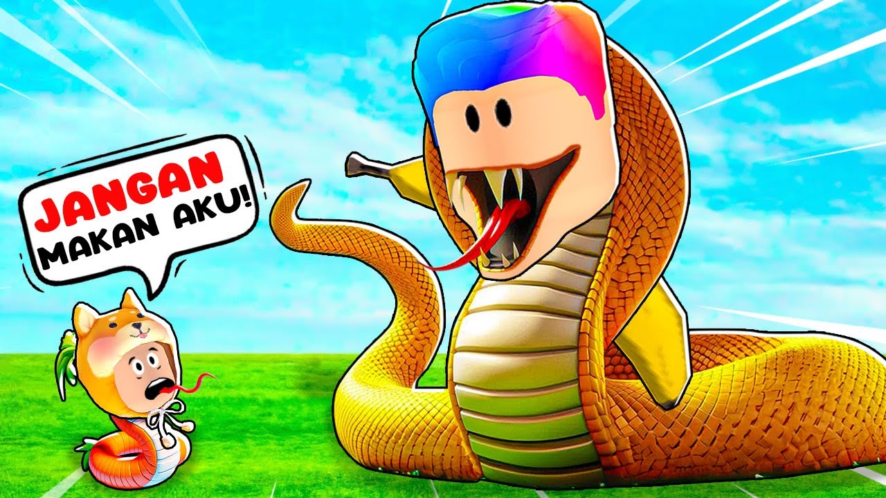 MELOBI JADI ULAR PISANG TITANOBOA VS SKOBI JADI ULAR WORTEL COBRA!!