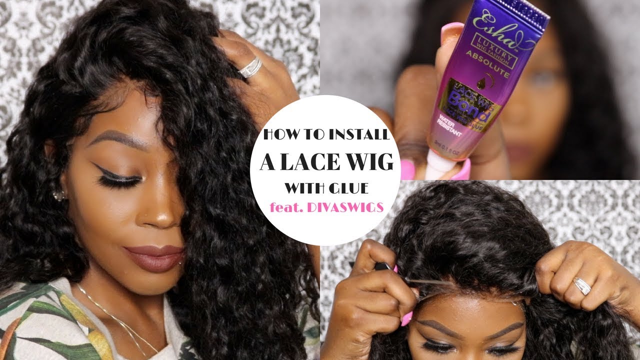 HOW TO INSTALL A LACE WIG WITH GLUE || feat. DIVASWIGS & ESHA ABSOLUTE WIG GLUE || RhythmNBeauty