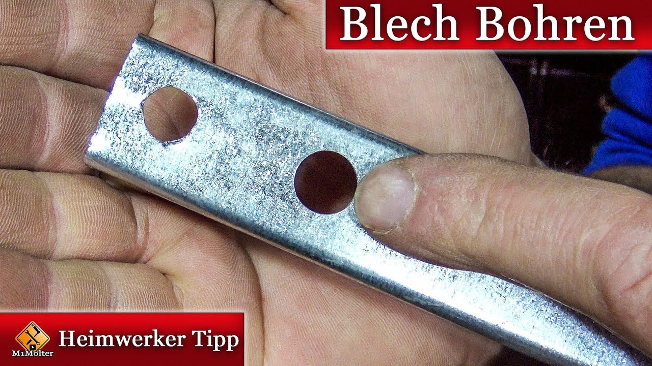 Blech bohren /  Runde L&ouml;cher in d&uuml;nnes Blech bohren /  Gratfrei bohren