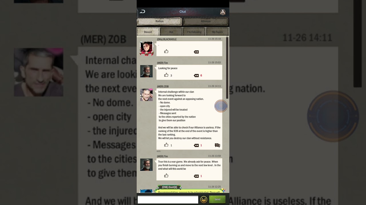 How to delete a post in nation chat in Age of Origins
