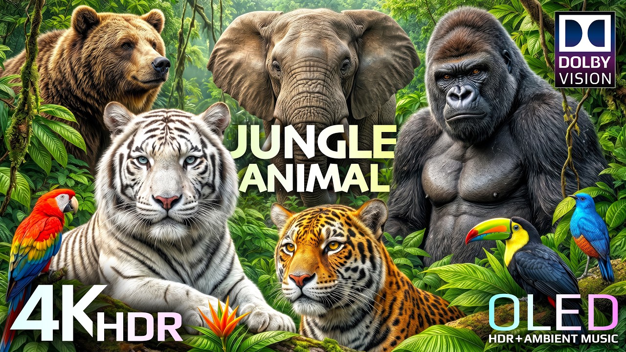 🌿Jungle Animal Discovery in Dolby Vision HDR Video 4K 120 FPS (8K Video ULTRA HD TV)