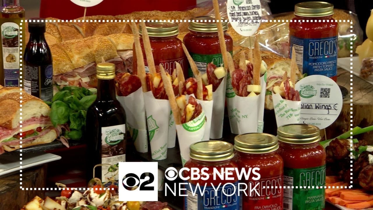 Super Bowl party snacks by Mike's Deli in Bronx Little Italy