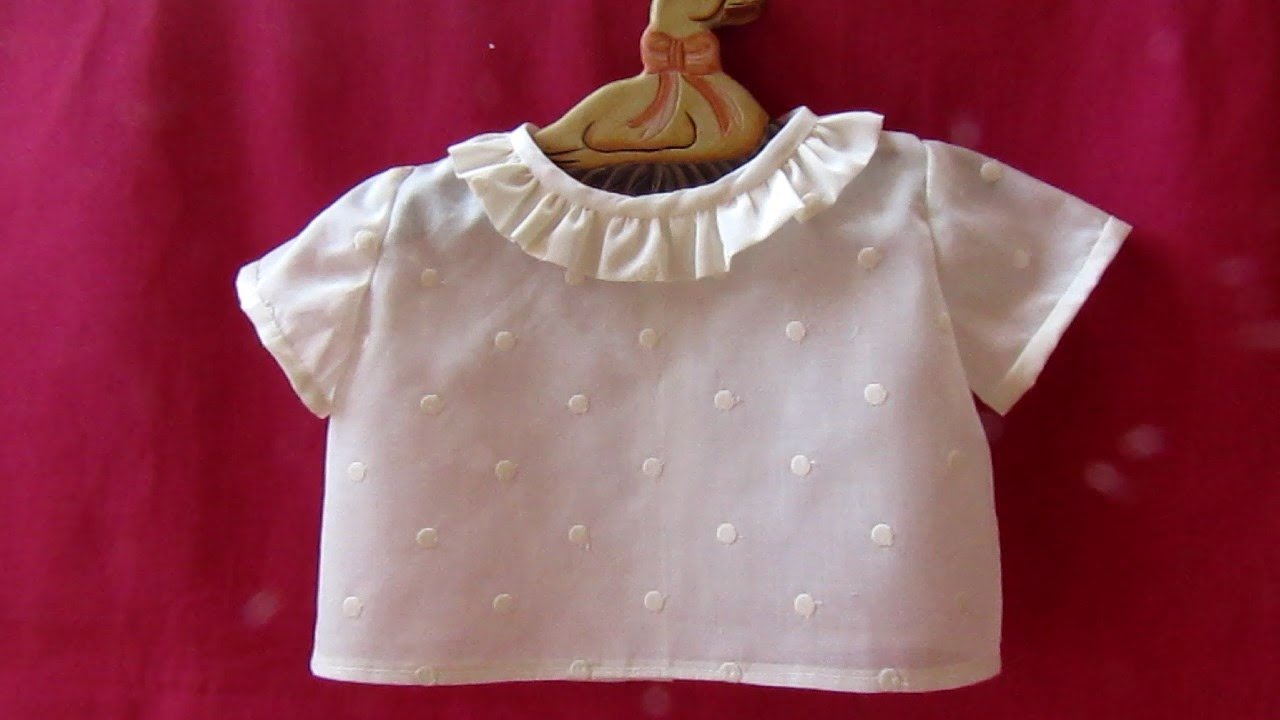 COSTURA: BLUSA PARA BEBÉS CON MANGA CORTA. Patrón gratis: Tallas 3/ 6/9/12/18/ meses