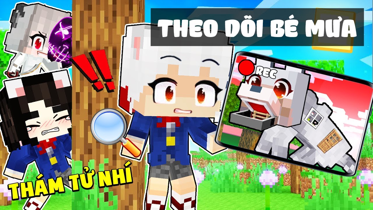 BÉ MƯA LÀ KẺ ÁC? Kairon Và Simmy Thám Tử Nhí Theo Dõi Bé Mưa Trong Minecraft