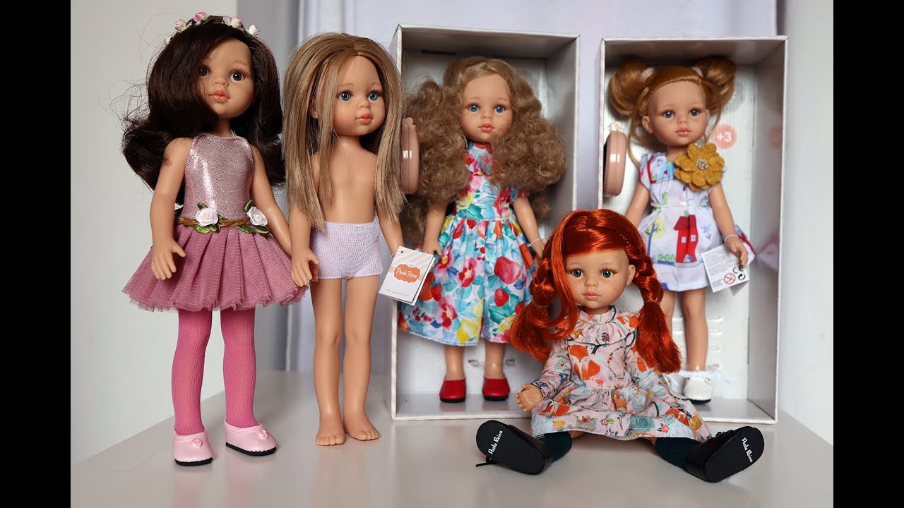 Paola Reina dolls. Cristi articulated 04852, Dasha 04460, Carol ballerina 04446, Carla 04466, 14506