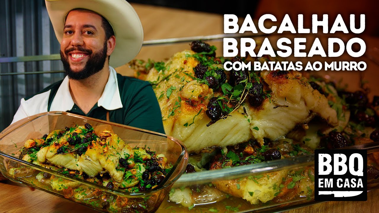 BACALHAU BRASEADO COM BATATAS AO MURRO - RECEITA DE PÁSCOA | BBQ EM CASA