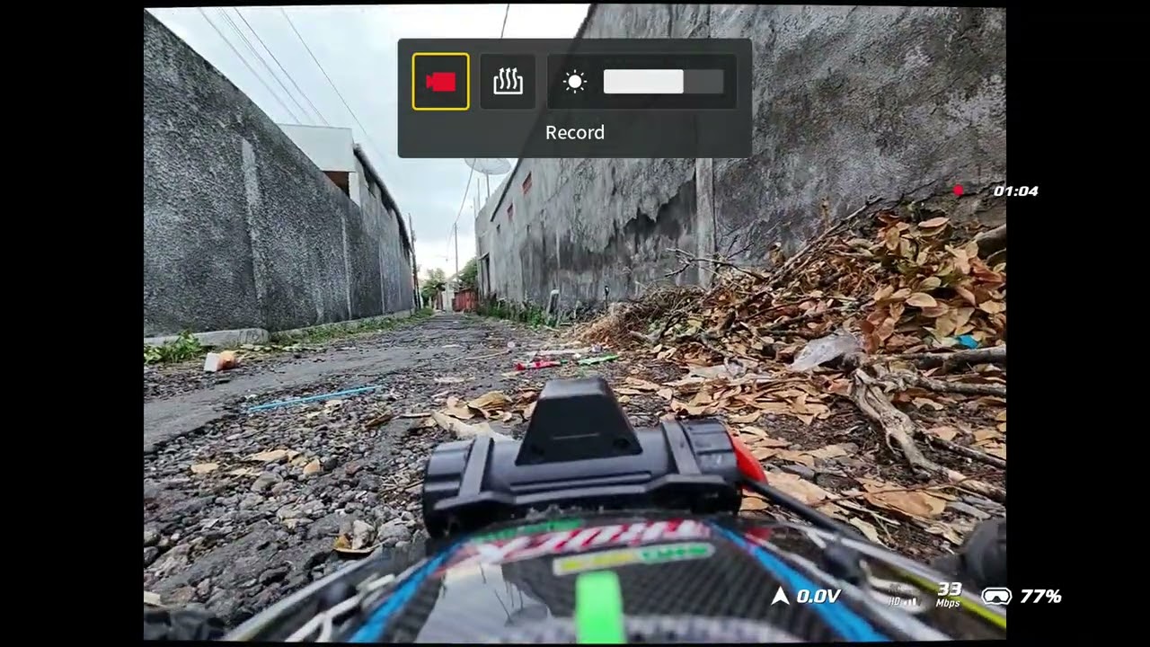 Test PFV RC car DJI 04 lite air unit  with DJI google N3 control by radio master poket elrs