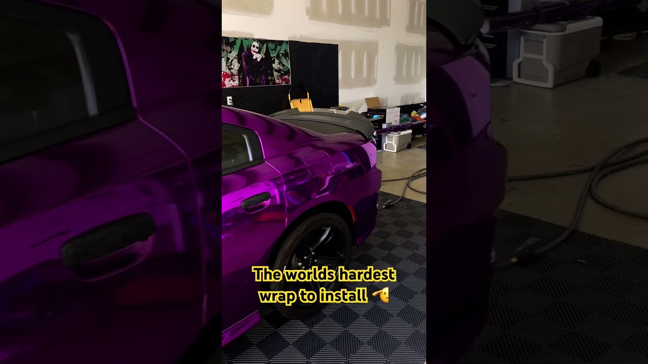 This Purple chrome goes 🔥 comment your thoughts! #mopar #wrap #foryou #carmeet #charger #srt #392