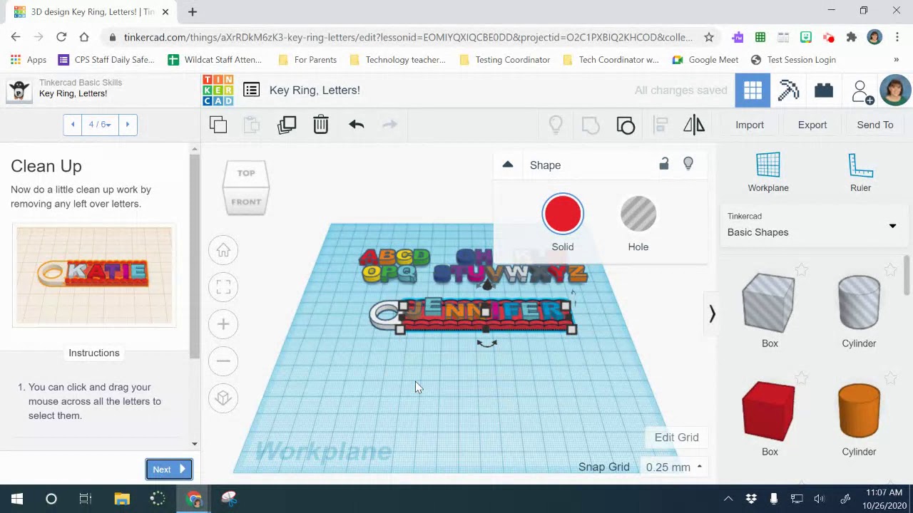 TinkerCAD Make your own Name Keychain