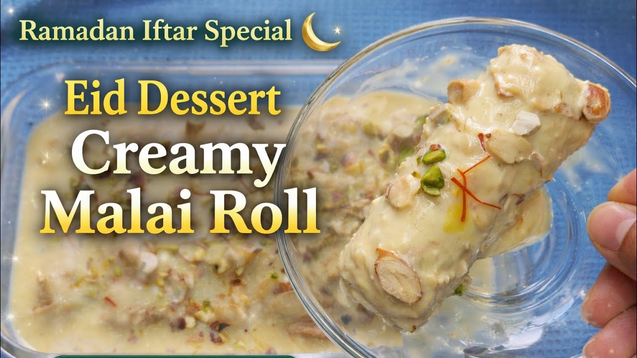 Creamy Bread Malai Roll 😍 Ramadan Iftar & Eid Special Dessert | No Bake Sweet Recipe