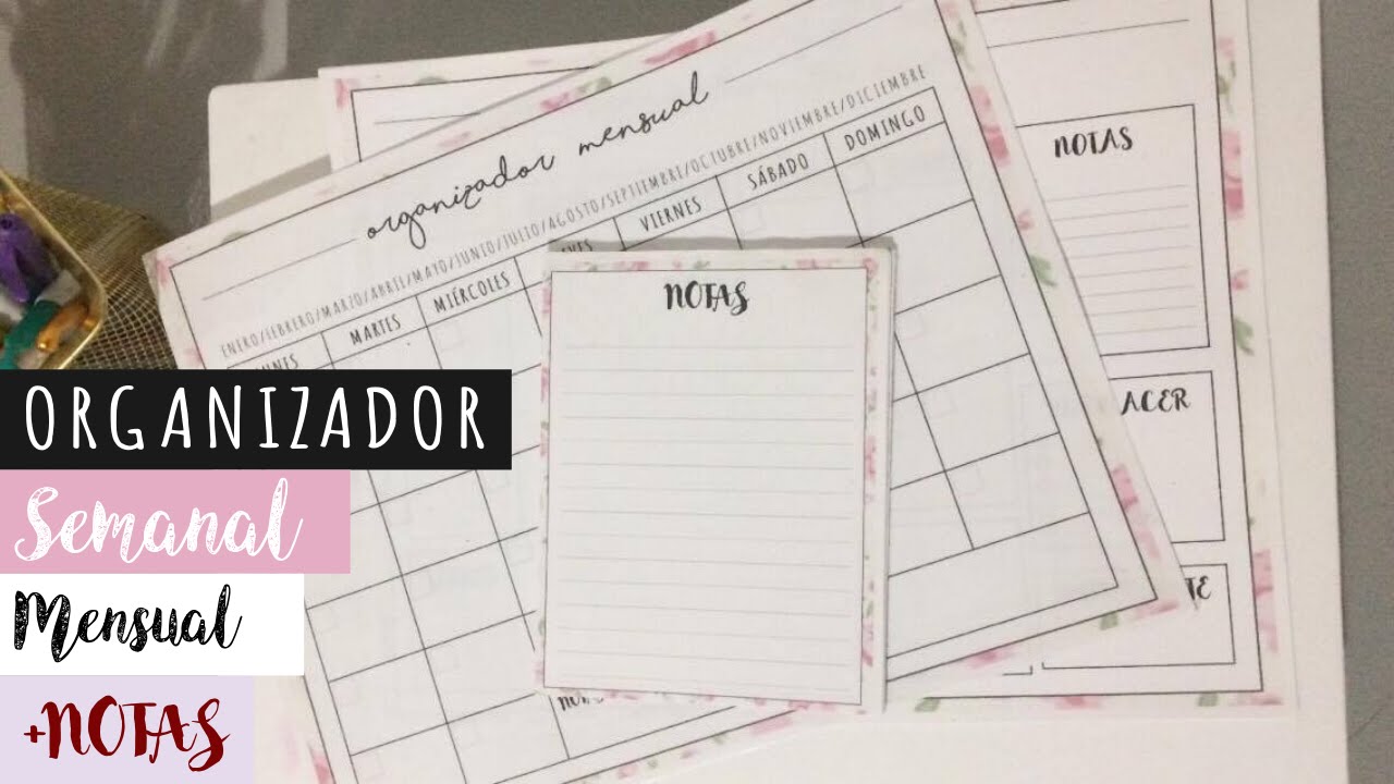 DIY Organizador Semanal, Mensual y Notas