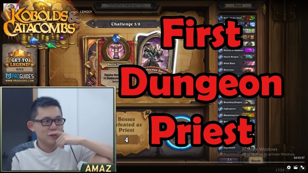 Amaz First Dungeon Run! Kobolds and Catacombs First Reaction [Hearthstone]