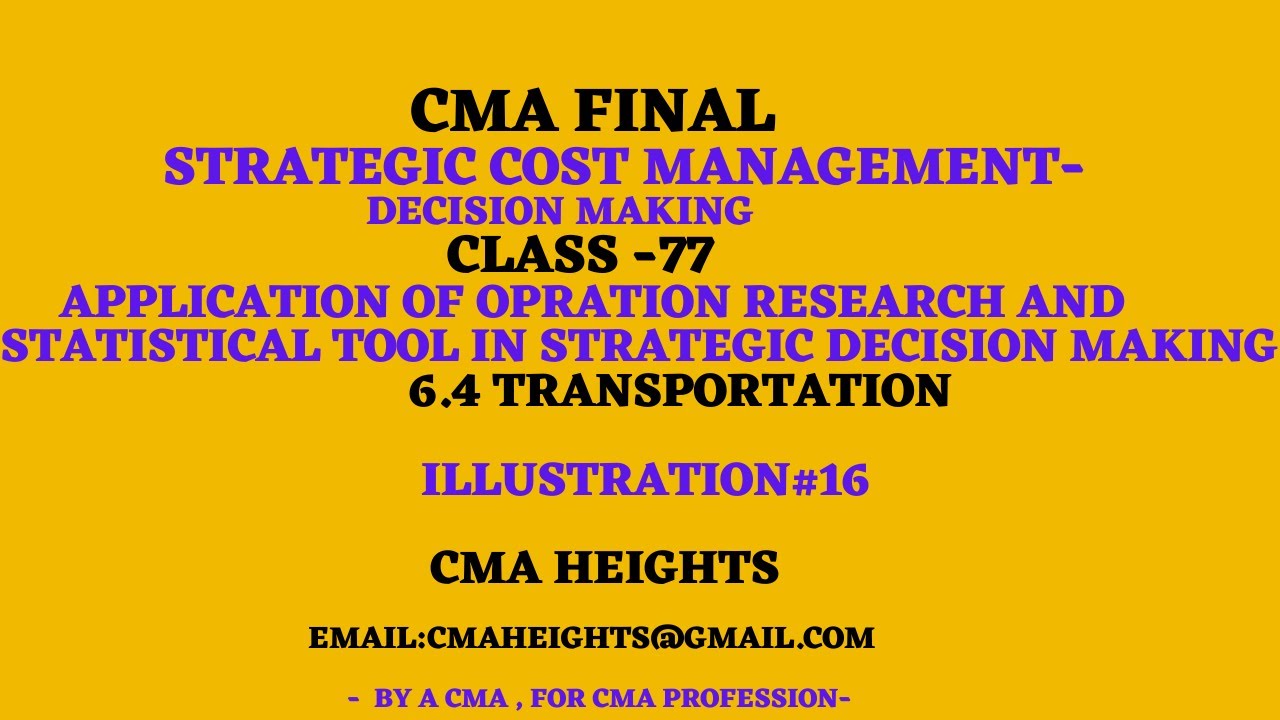 77-CMA FINAL Strategic Cost Management-Decision Making- STUDY NOTES-6