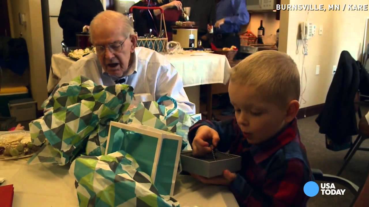 90th birthday reunites WWII vet with 4-year-old BFF