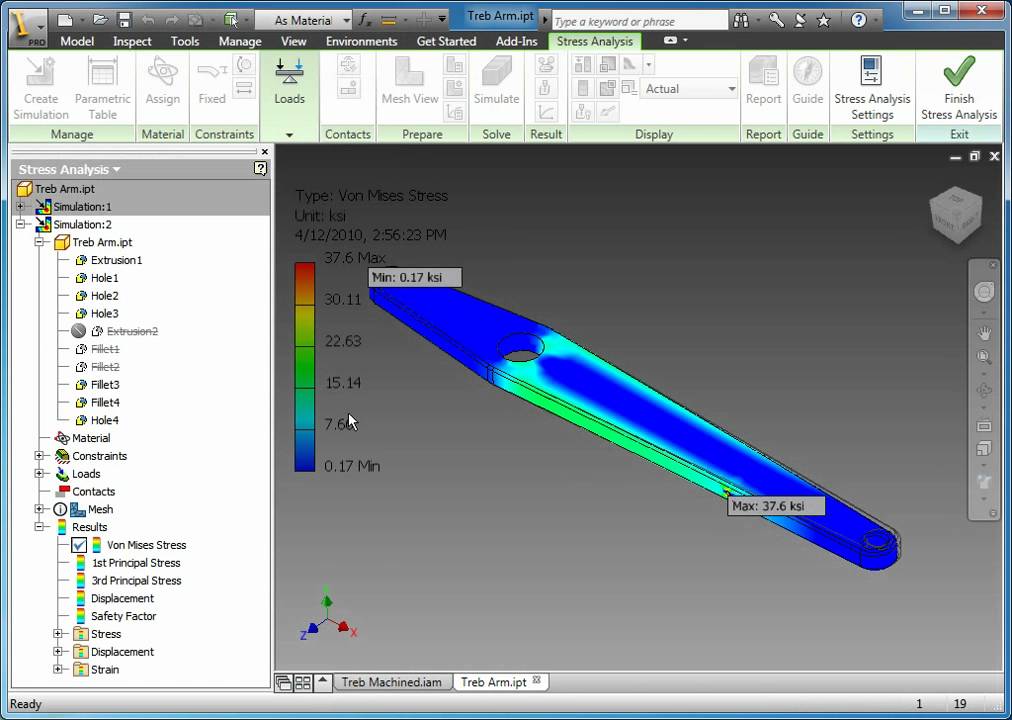 Part 2 - Dynamic Simulation & Finite Element Analysis (FEA) - Autodesk Inventor 2011