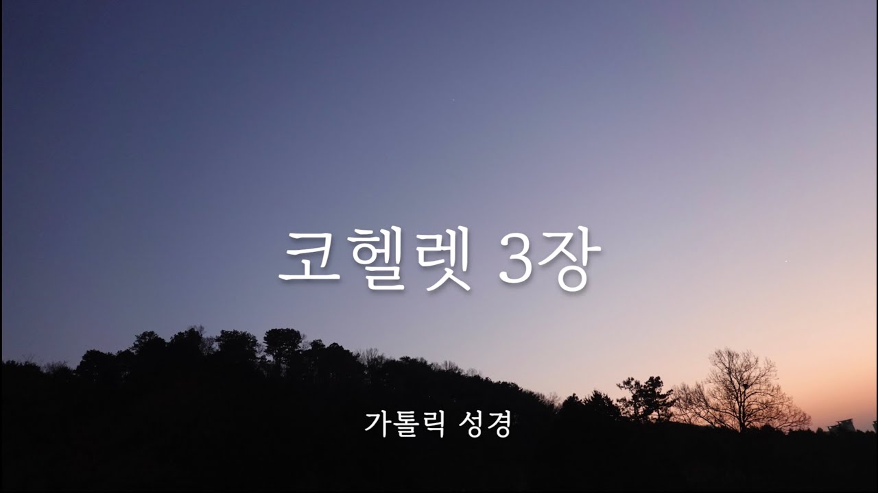🙏 힘들 때 듣는 성경 구절 - 가톨릭 성경 코헬렛 3장 | 모든 일에는 때가 있다