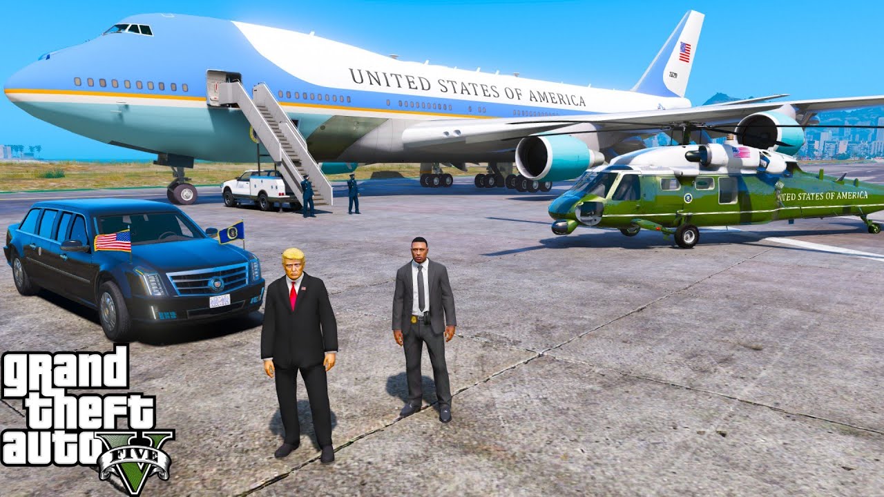 GTA 5 Mods President Trump Leaving The White House For The Final Time On Air Force One & Marine One