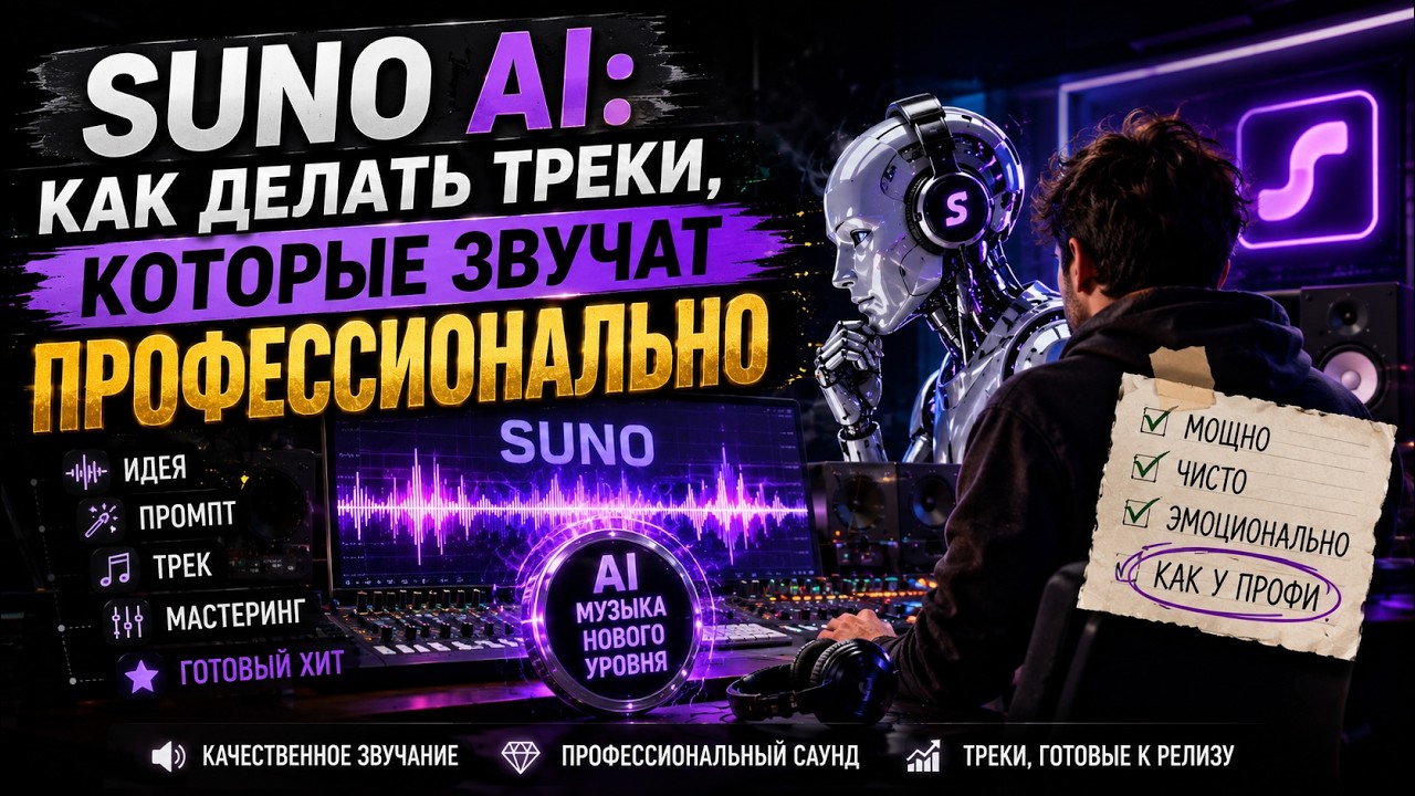 Suno AI: как делать треки, которые звучат ПРОФЕССИОНАЛЬНО