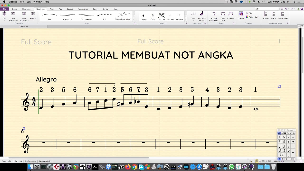 Tutorial Membuat Not Angka di Sibelius