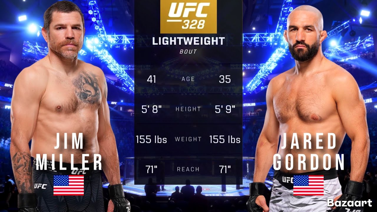 Полный бой Джима Миллера против Джареда Гордона на UFC 328.