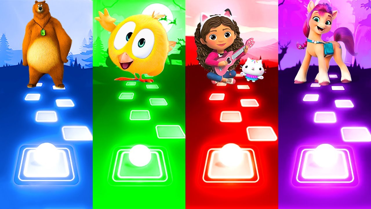 Grizzy and The Lemmings x Where's Chicky x Gabby's Dollhouse x My Little Pony | Tiles Hop EDM Rush