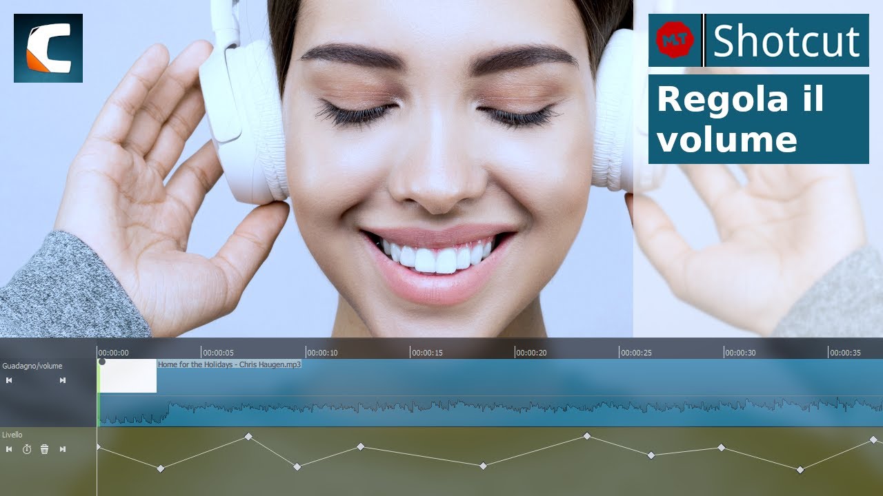 Regolare il volume della musica con Shotcut 20.11 [Tutorial Ita]