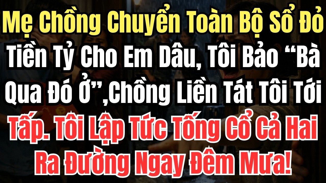 Mẹ Chồng Chuyển Toàn Bộ Sổ Đỏ Tiền Tỷ Cho Em Dâu, Tôi Bảo “Bà Qua Đó Ở”,Chồng Liền Tát Tôi Tới Tấp.T