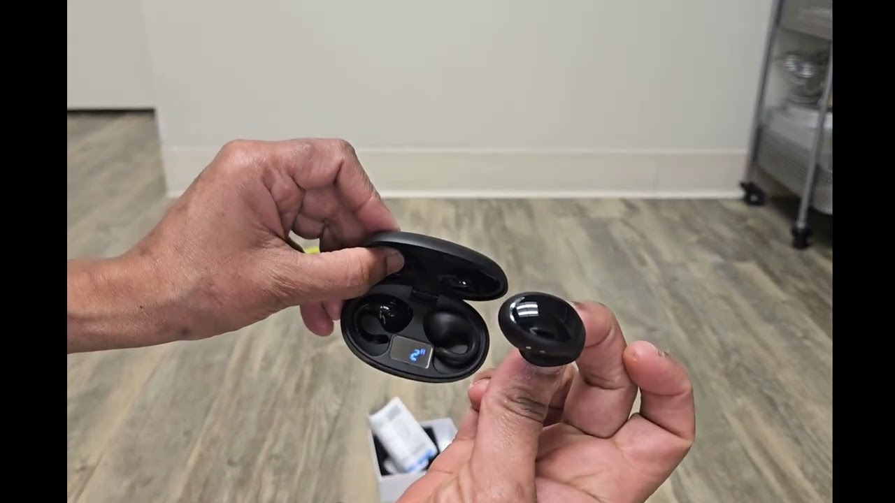 Open Ear Earbuds, Clip on Earbuds, Sport Bluetooth Headphones with Dual Digital Display