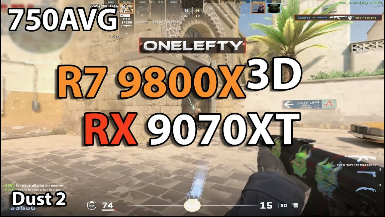 Best CPU for CS2 Ryzen 7 9800X3D + RX 9070XT 1280x960 Competitive settings DUST 2 FULL OPTIMIZED