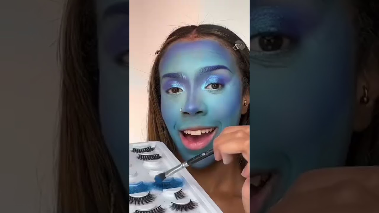FULL FACE OF BLUE MAKEUP 😱