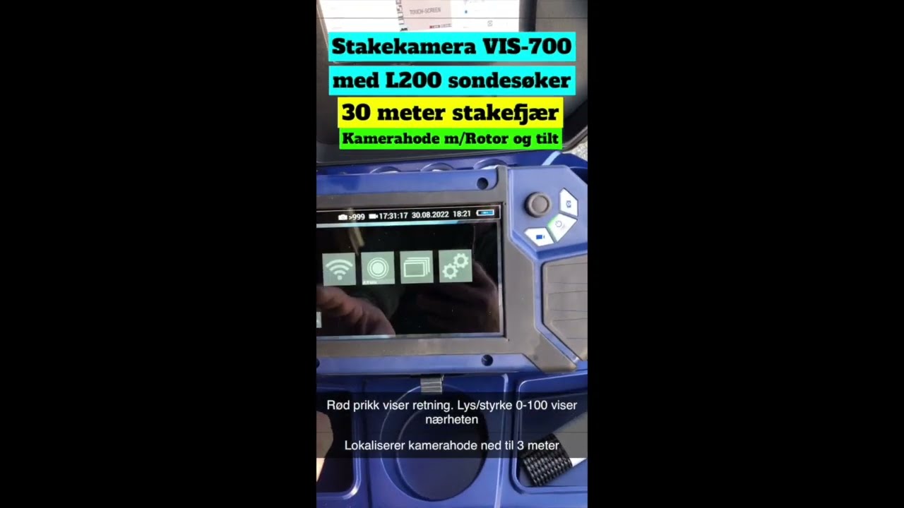 Rørinspeksjonskamera VIS 700 HD - Stakekamera for rør mellom Ø50mm-200mm. Ingeniørfirma O. T. P