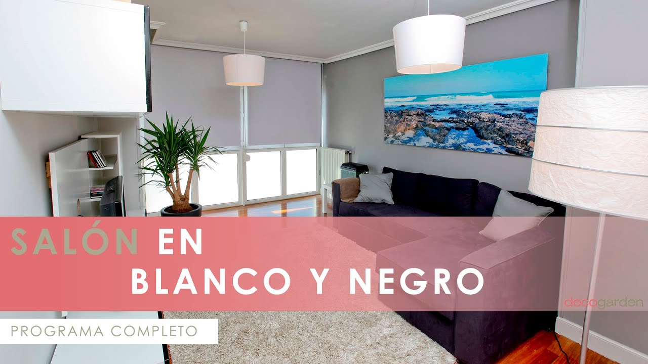 Decoración de SALÓN moderno en BLANCO y NEGRO ⚪⚫ Decogarden 🏡