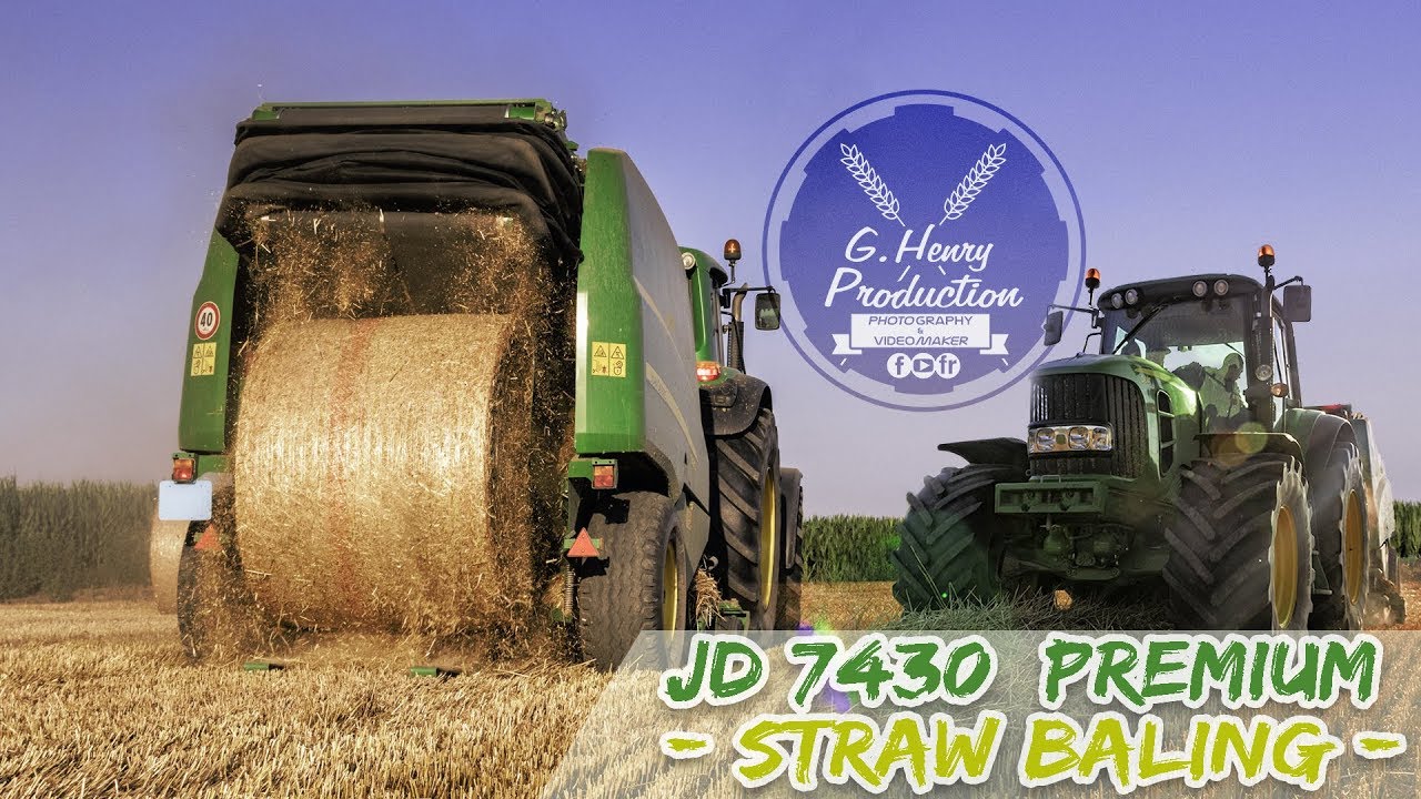 John Deere 7430 Premium + John Deere 990 | Straw Baling