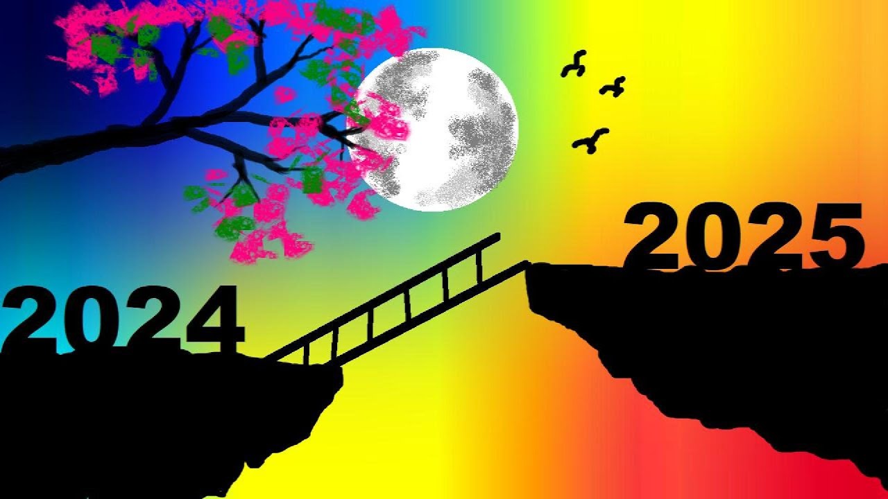 New Year 2025 Drawing | How to Draw in Ms Paint | drawing in paint in computer | paint in computer