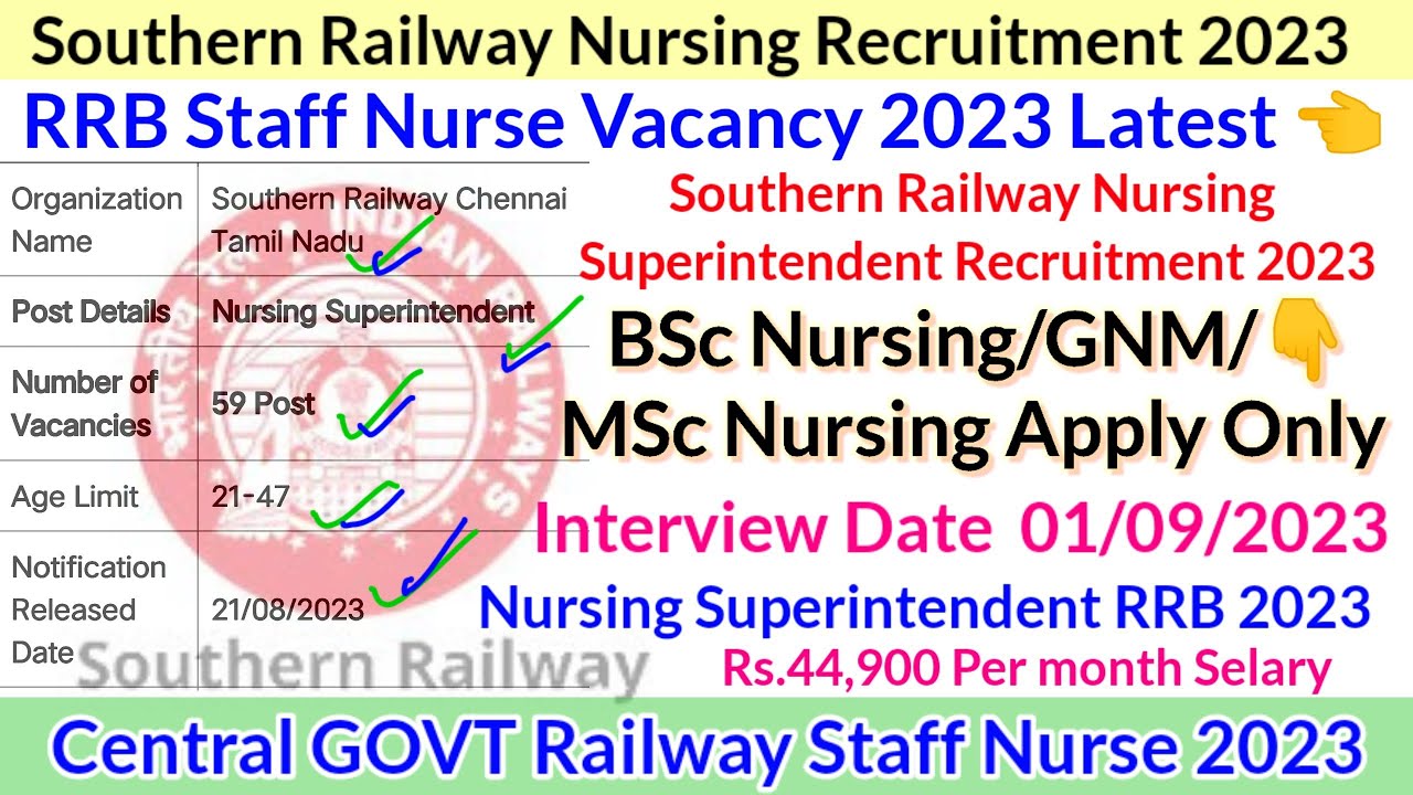 Railway Staff Nurse Vacancy 2023,RRB Staff Nurse Vacancy,Staff Nurse Vacancy 2023,Nursing Vacancy
