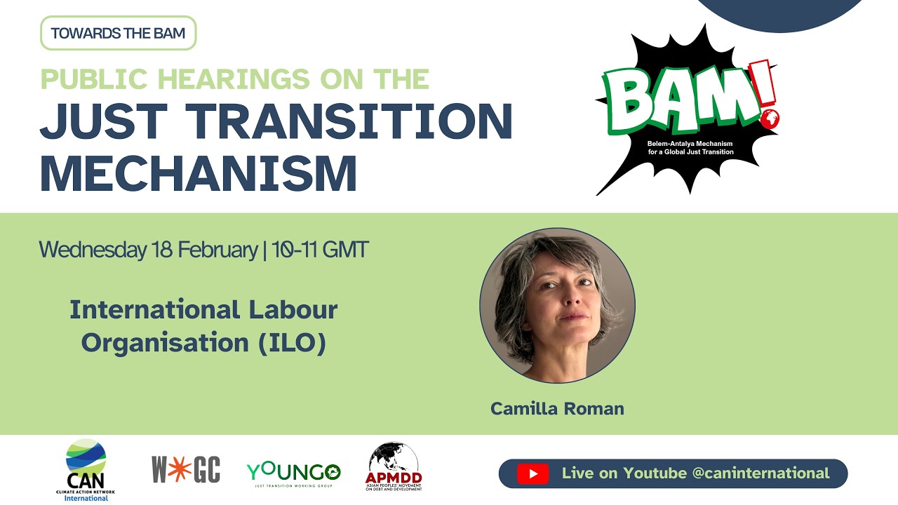 International Labour Org | TOWARDS THE BAM: Public Hearings on the Just Transition Mechanism