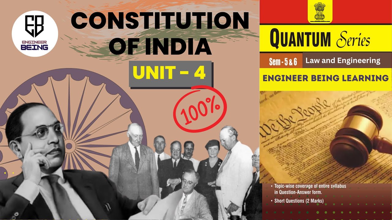 UNIT -4 Complete | Constitution of INDIA AKTU | Important Questions of COI | COI Law and Engineering