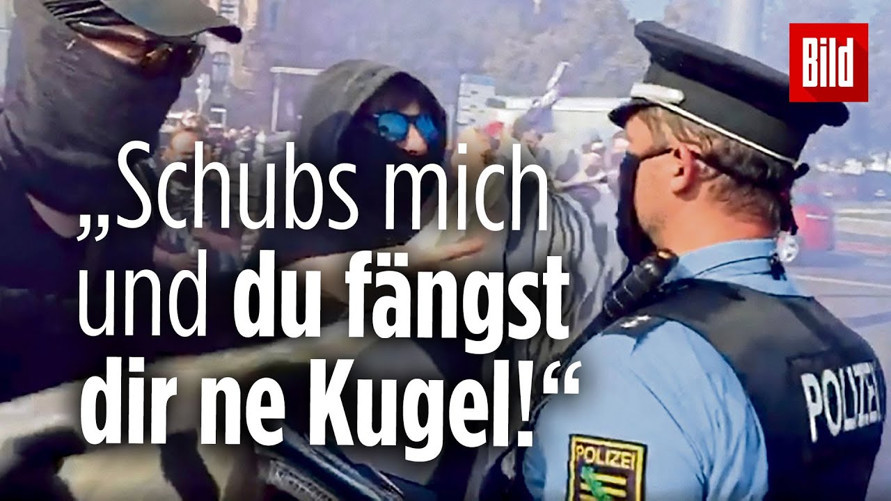Eskalation bei Antifa-Demo in Dresden: Polizist droht Demonstranten