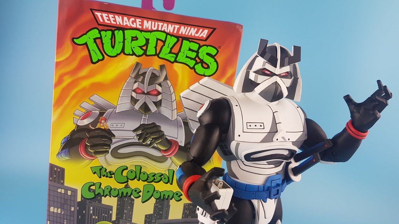 Neca chrome dome teenage mutant ninja turtles "colossal chrome dome" action figure unboxing review