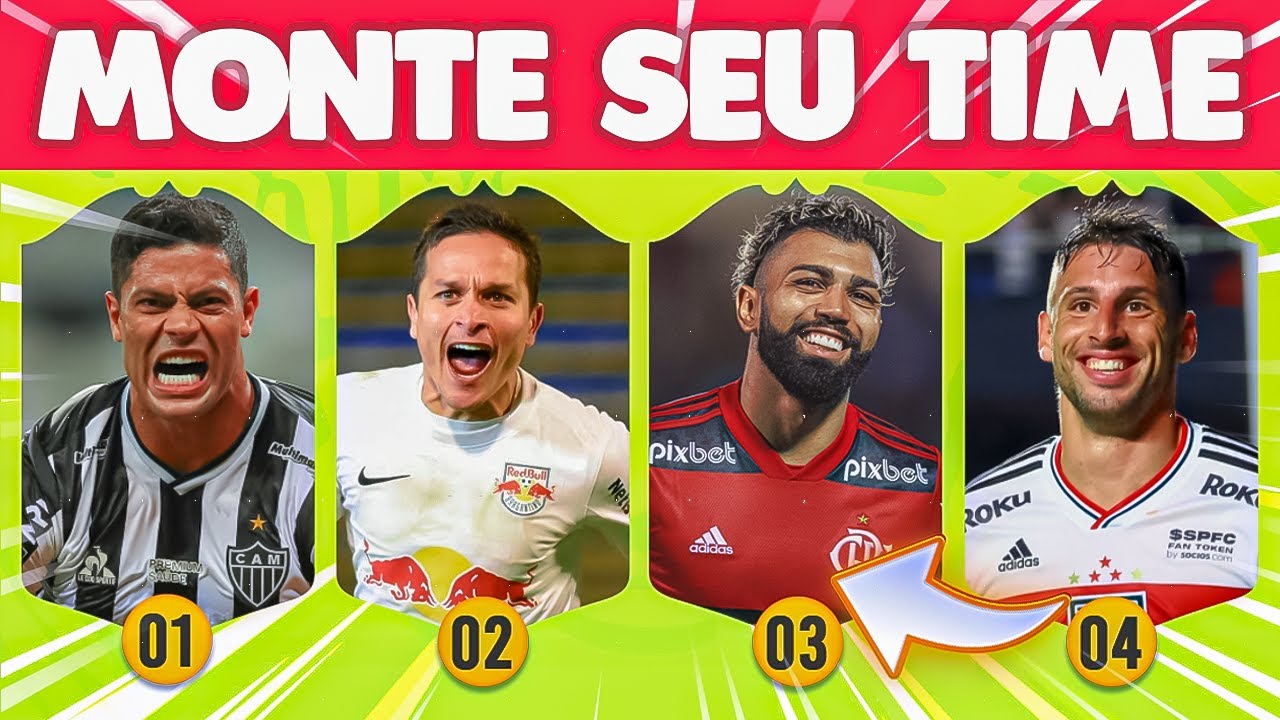 ESCOLHA AS CARTAS SURPRESAS E MONTE SEU TIME DO BRASILEIRÃO | QUIZ DE FUTEBOL