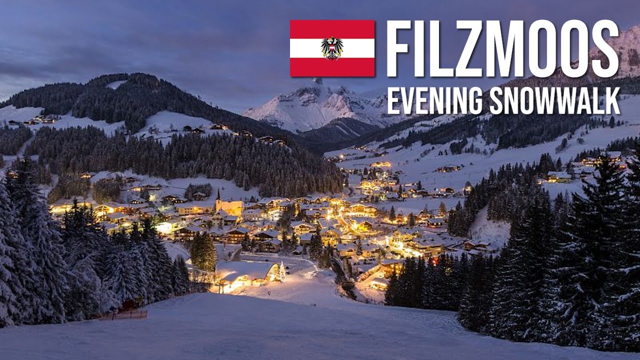 A Romantic 4K Evening Walk in Snowy Filzmoos Austria 🇦🇹