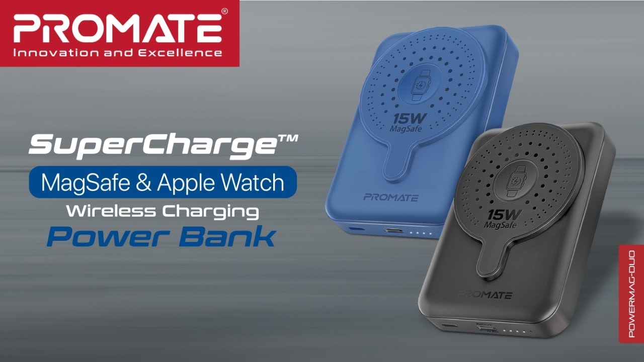 SuperCharge MagSafe & Apple Watch Wireless Charging Power Bank | PROMATE | PowerMag-Duo